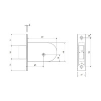 Врезной замок APECS 90-K-G 17285