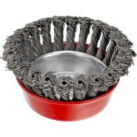 Щетка для УШМ, 100 мм, М14, "чашка", крученая проволока 0,8 мм// MATRIX 74623