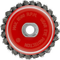 Щетка для УШМ, 100 мм, М14, "чашка", крученая проволока 0,8 мм// MATRIX 74623