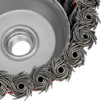 Щетка для УШМ, 100 мм, М14, "чашка", крученая проволока 0,8 мм// MATRIX 74623