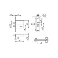 Замок МЕТТЭМ ЗВ8 852.0.0 5 ключей 17863