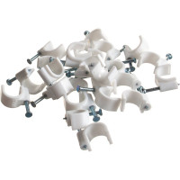 Пластиковая плоская скоба с гвоздем FORTISFLEX СПП 10 25шт 49454