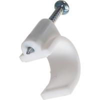 Пластиковая плоская скоба с гвоздем FORTISFLEX СПП 10 25шт 49454