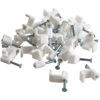 Пластиковая плоская скоба с гвоздем FORTISFLEX СПП 8 40шт 49452