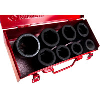 Набор ударных торцевых головок (1", шестигранные, 24-41 мм, 8 предметов) KING TONY 8410MP