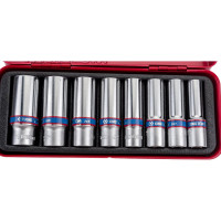 Набор шестигранных глубоких торцевых головок 3/8", 10-19мм, 8шт KING TONY 3508MR