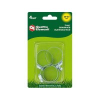 Обжимной хомут QUATTRO ELEMENTI 20-35 мм оцинкованный, 4 шт 642-203