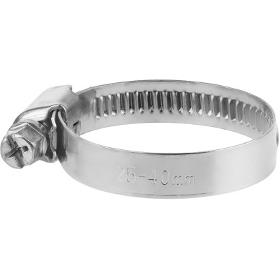 Обжимной хомут из нержавеющей стали MasterProf 25-40 мм, 2 шт ИС.140241