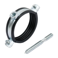 Оцинкованный хомут с резиновым уплотнителем MasterProf 2.1/2", M10, с шурупом и дюбелем ИС.140023