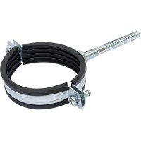 Оцинкованный хомут с резиновым уплотнителем MasterProf 2.1/2", M10, с шурупом и дюбелем ИС.140023