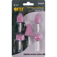 Шарошки абразивные для фигурных отверстий по металлу 5 шт. FIT 36469