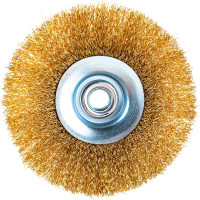 Щетка тарельчатая (125 мм; М14; латунированная волнистая 0.35 мм) для УШМ Elitech 1820.075300