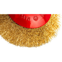 Щетка тарельчатая (125 мм; М14; латунированная волнистая 0.35 мм) для УШМ Elitech 1820.075300