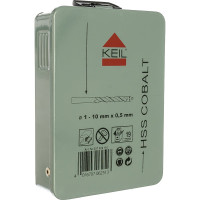 Набор сверл по металлу, кобальтовые, 1.0-10.0 мм, 19 шт. KEIL 307500110