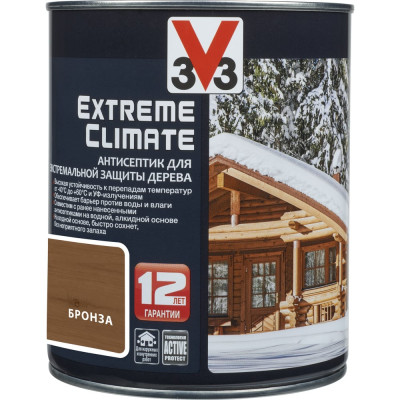 Акриловый антисептик для дерева V33 EXTREME CLIMATE матовый, бронза 117431