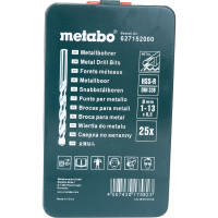 Набор сверл по металлу 25 шт. (d 1-13 мм) HSS-R Metabo 627152000