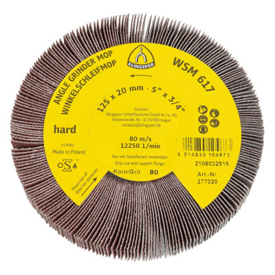 Круг лепестковый радиальный, универсальный (125х20 мм; М14; Р80) для УШМ KLINGSPOR 277020