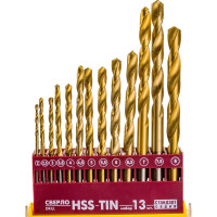 Набор сверл по металлу HSS-TIN Стандарт (13 шт; 2-8 мм) Biber 74133 тов-042029