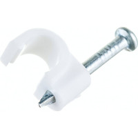 Пластиковая круглая скоба с гвоздем FORTISFLEX СПК 4 50 штук 49457