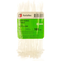 Стяжки FORTISFLEX нейлоновые КСС 5х200 белый уп.100шт 49401