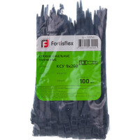 Полиамидные стяжки FORTISFLEX КСУ 9х260 черный 100 штук 53756