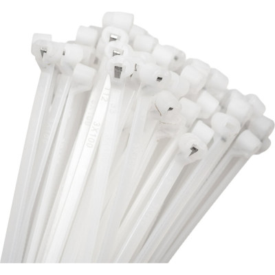 Нейлоновые стяжки с металлическим зубом FORTISFLEX КСЗ 3x100 белый 100 штук 58491