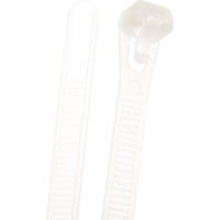 Нейлоновые разъемные стяжки FORTISFLEX КСР 7.5х200 белый 100 штук 56183