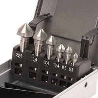Набор зенковок 90° (6 шт; 6.3, 8.3, 10.4, 12.4, 16.5, 20.5; HSS) Bucovice Tools 741806