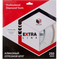 Диск алмазный отрезной сплошной Diam 250x1,6x7,0x25,4 Керамикс-Элит, серия Экстра (Керамика) 000595