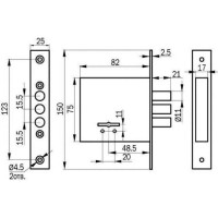 Врезной замок BORDER 6667 00006667