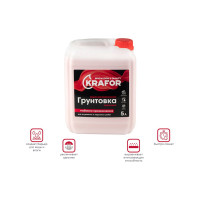 Универсальная грунтовка глубокого проникновения KRAFOR 5 л (1) красная этикетка 27338