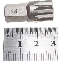 Бита 12-лучевая с отверстием под штифт ММ14, 10 мм AIST 1323014MM 00-00013450