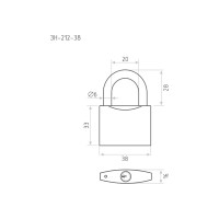 Навесной замок НОРА-М ЗН-212-38 мм 3кл. 6705