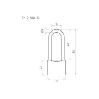 Навесной замок НОРА-М ЗН-212дд-32 мм 3кл. 12973