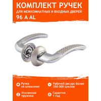 Дверная ручка НОРА-М 96А AL мат. хром/хром 15977