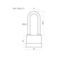 Навесной всепогодный замок НОРА-М ЗНВ-700дд-75 83 мм 3кл. 16729
