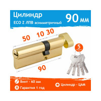 Цилиндровый механизм НОРА-М ЕСО Z ЛПВ-90 55-35 латунь 16565