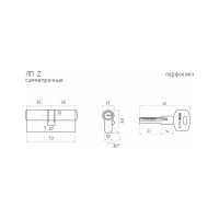 Цилиндровый механизм НОРА-М ЕСО Z ЛП-70 35-35 хром Х 15515