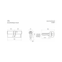 Цилиндровый механизм НОРА-М ЛУ-90 55-35 хром 11868
