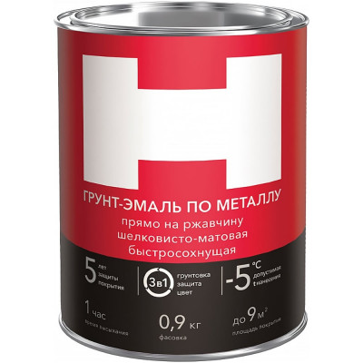 Грунт-эмаль по ржавчине Hummerton 3 в 1 белый 0.9 кг 14 205538