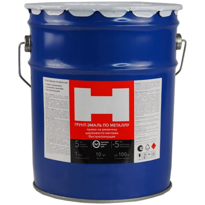 Грунт-эмаль по ржавчине HAMMERTON 3в1, красная, 10 кг 1 205905