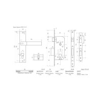 Врезной замок НОРА-М N107-70 Л ст.бронза 16141