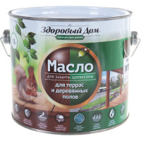 Масло для террас и деревянных полов Здоровый Дом орех 1,8 л Лк-00009554