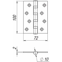 Универсальная петля AJAX 4B/P 100x70x2 SN матовый никель, пакет 38121