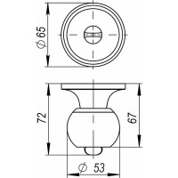 Ручка защелка AJAX 6082 SN-E кл./фик. мат. никель 39539