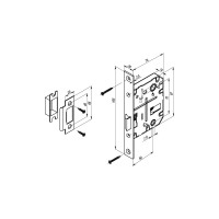 Врезная защелка PUNTO L72-50 SN матовый никель 36943