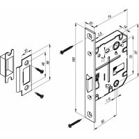 Врезная защелка PUNTO L72-50 CP хром 36951