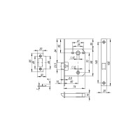 Врезная защелка Fuaro PLASTIC P72-50 AB бронза 33597