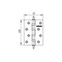 Универсальная петля Fuaro 4BB/A/BL 100x75x2,5 SB мат. золото БЛИСТЕР 30973