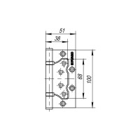 Универсальная петля без врезки Fuaro 500-2BB 100x2,5 CF кофе 34401